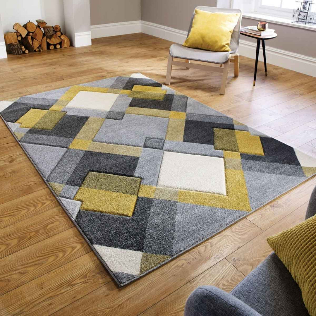 Tapis Nimbus 160x230cm Jaune/Gris/Beige