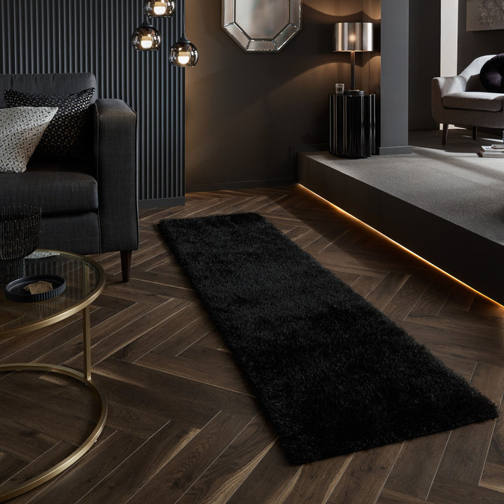 tapis shaggy seconde main noir