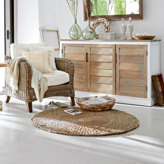 Tapis rond LOBERON Hénaménil tressé main — photo produit