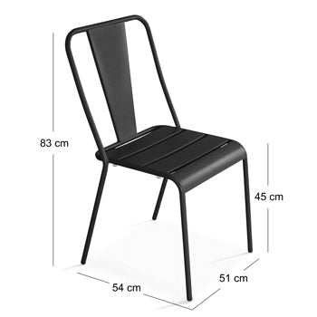 Chaise de jardin bistrot Oviala en metal DIEPPE