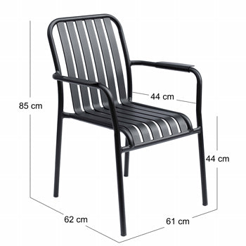 Lot de 4 fauteuils de jardin Oviala en metal FARO taupe