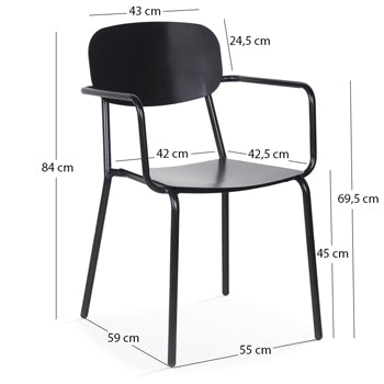 Fauteuil de jardin en aluminium avec accoudoirs Liverpool