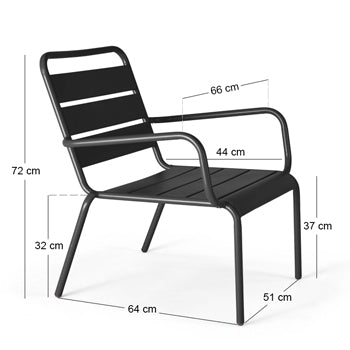 Lot de 2 fauteuils bas de jardin Oviala en metal