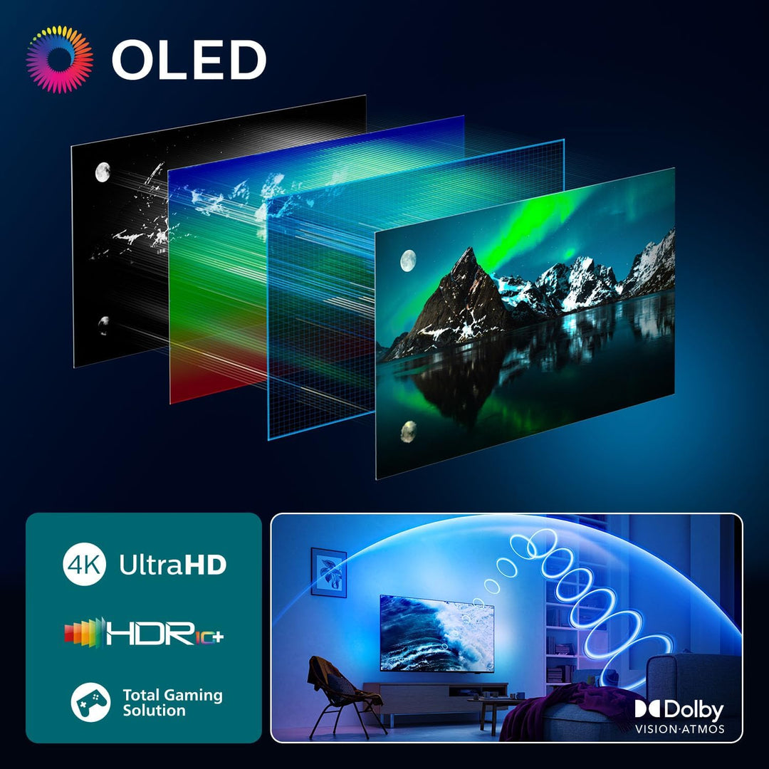 Téléviseur PHILIPS Ambilight 55OLED760 4K OLED Smart TV Écran 55"