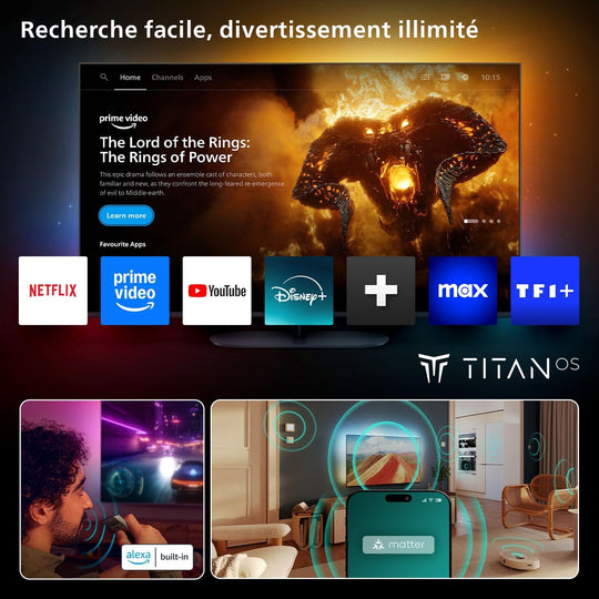 Téléviseur PHILIPS Ambilight 55OLED760 4K OLED Smart TV Écran 55"