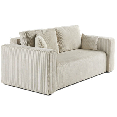 Canapé BEST MOBILIER Topaze 2 placesen velours côtelé beige