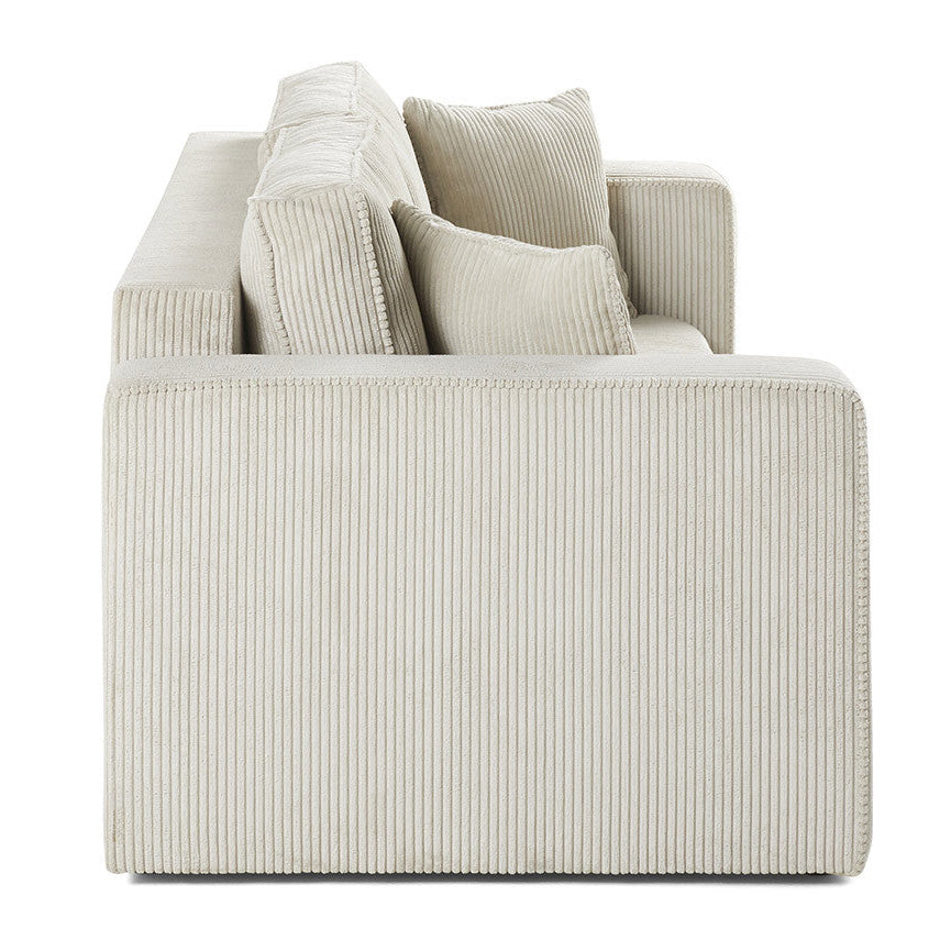 Canapé BEST MOBILIER Topaze 2 placesen velours côtelé beige