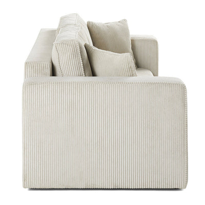 Canapé BEST MOBILIER Topaze 2 placesen velours côtelé beige