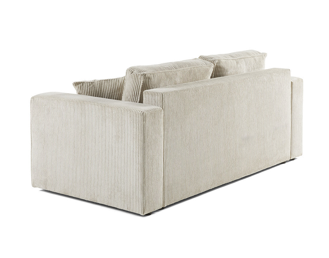 Canapé BEST MOBILIER Topaze 2 placesen velours côtelé beige