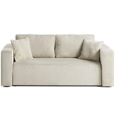 Canapé BEST MOBILIER Topaze 2 placesen velours côtelé beige