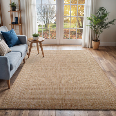 Tapis d'Extérieur/Intérieur Aspect Jute Beige/Ivoire Khoy