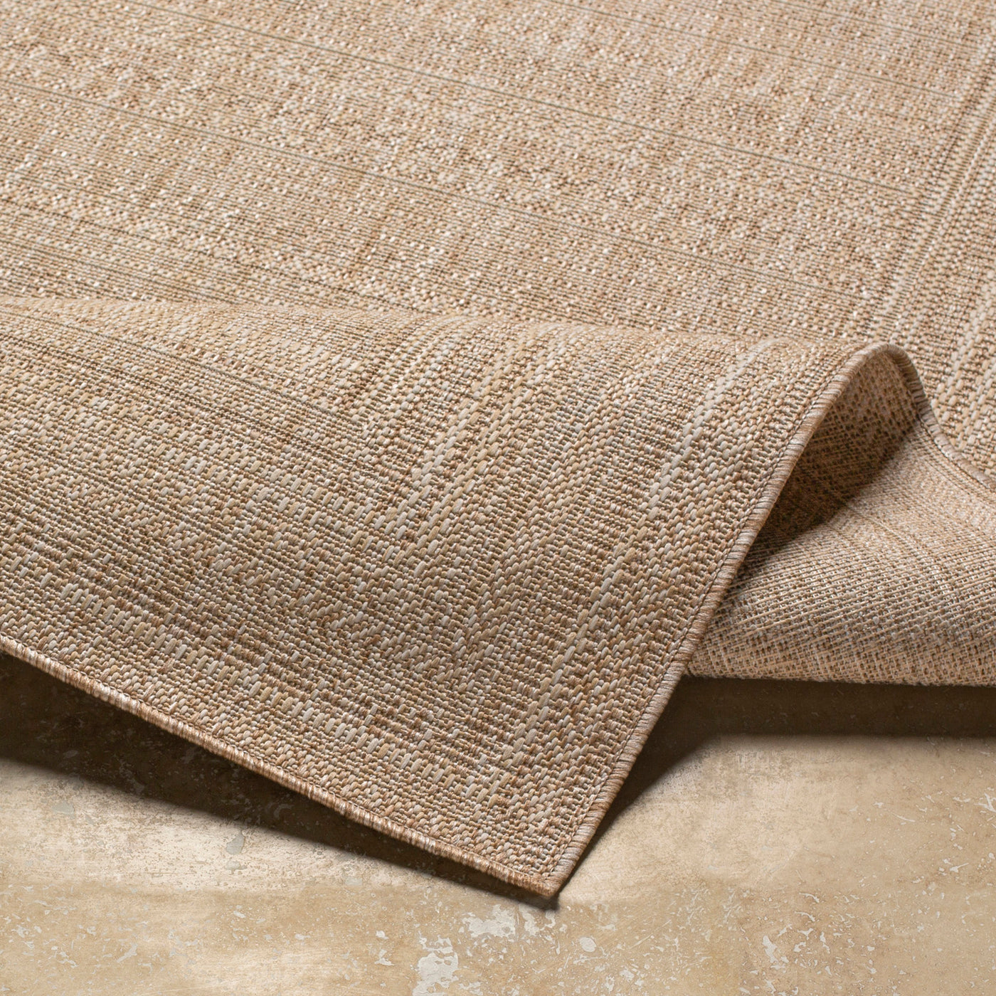 Tapis d'Extérieur/Intérieur Aspect Jute Beige/Ivoire Khoy