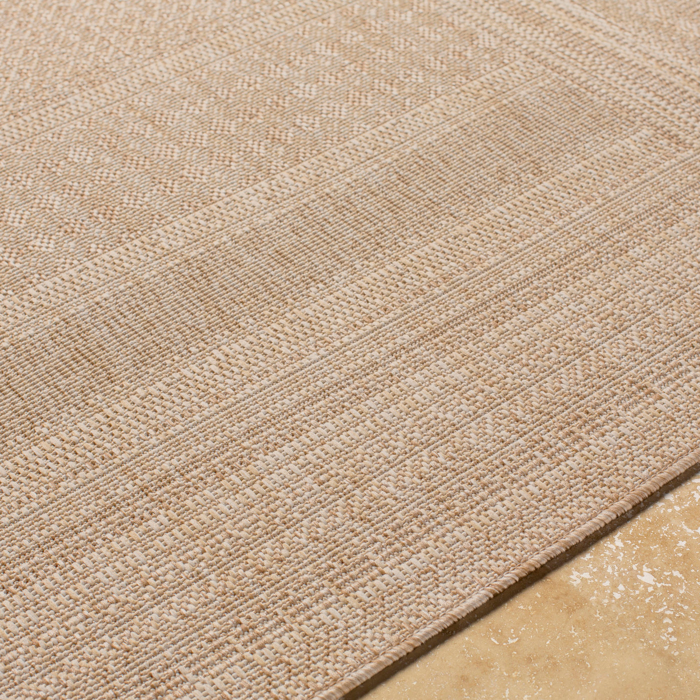 Tapis d'Extérieur/Intérieur Aspect Jute Beige/Ivoire Khoy