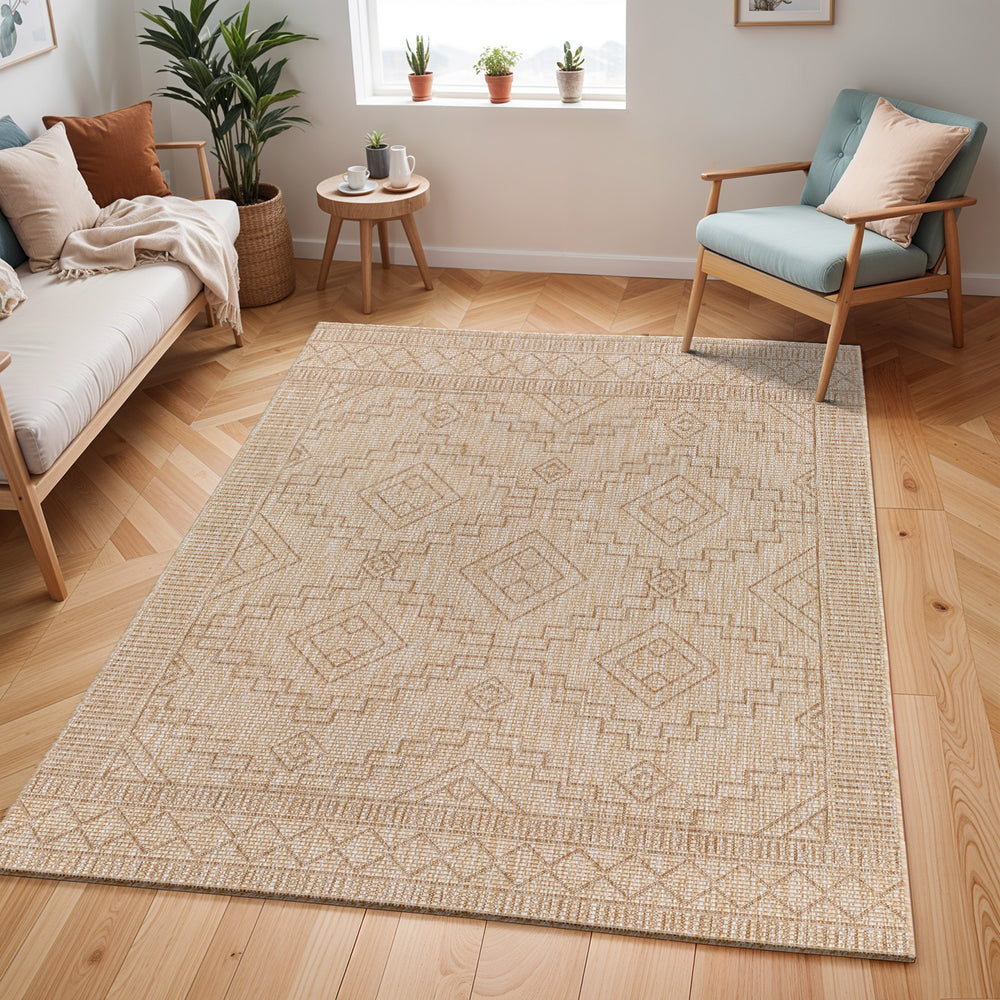 KURA Tapis d'Extérieur/Intérieur Aspect Jute Beige/Ivoire 200x275