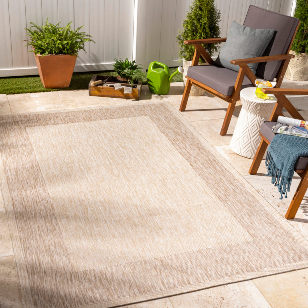 MELILLA Tapis d'Extérieur/Intérieur Aspect Jute Beige/Ivoire 160x213