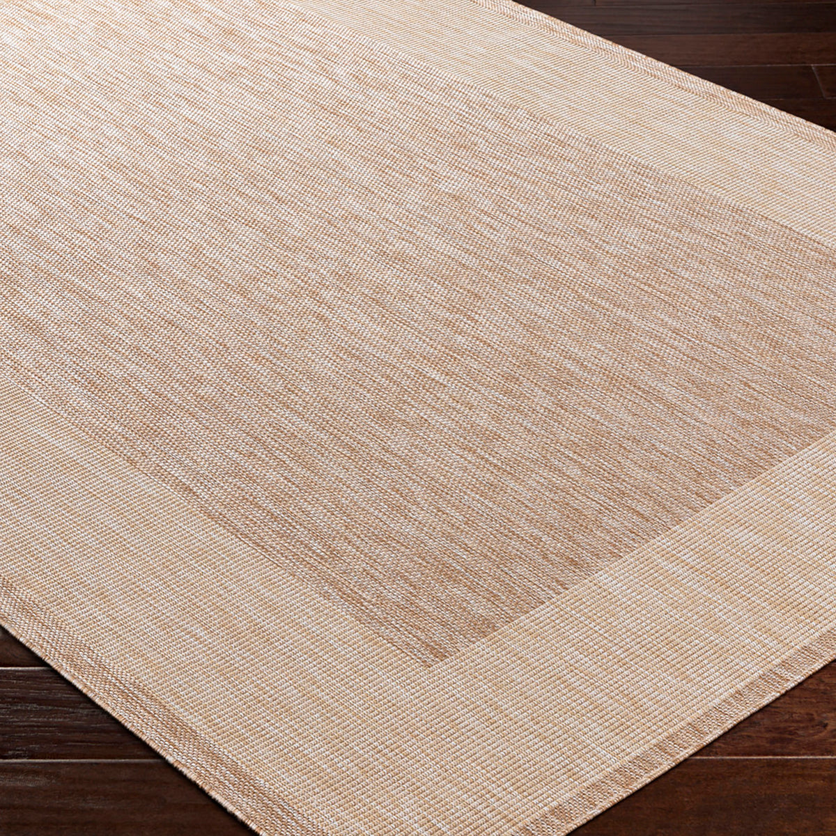 Tapis d'extérieur Surya Layla aspect jute, centre beige chiné et bordure ivoire, vue 5