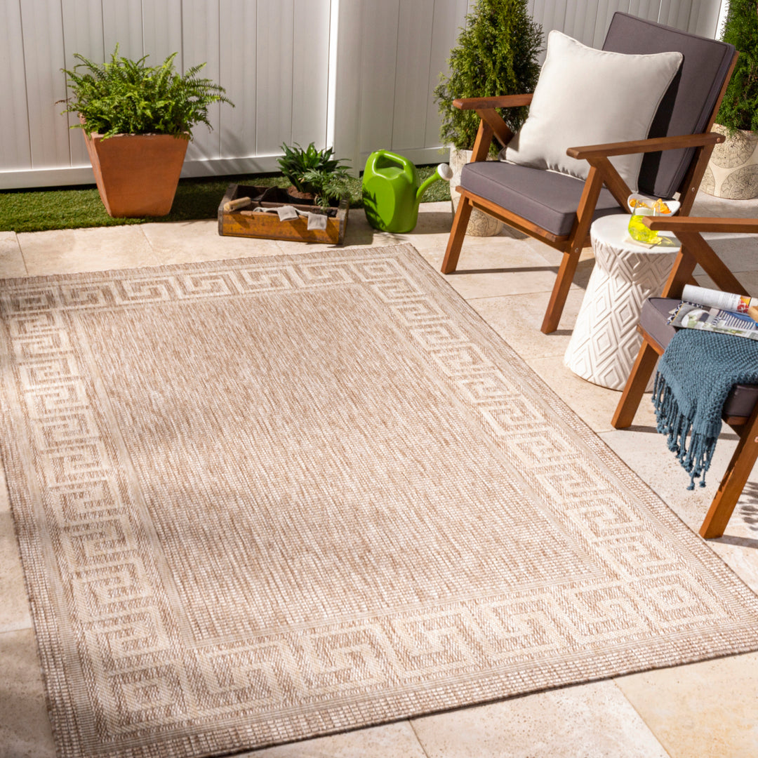 Tapis d'Extérieur/Intérieur Aspect Jute Beige/Ivoire 6 Athens