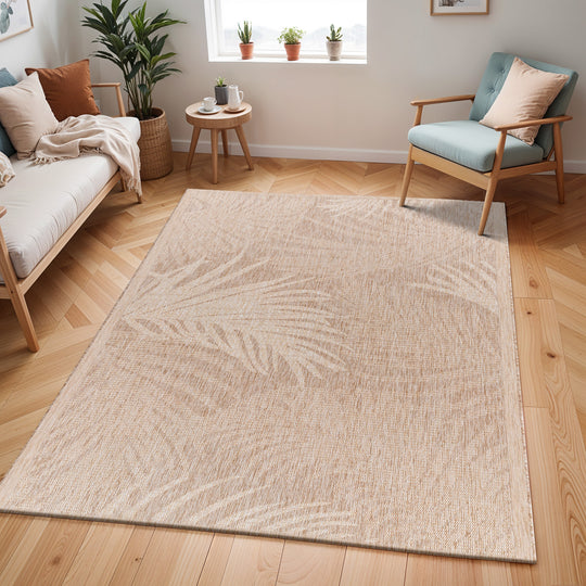 Tapis d'Extérieur/Intérieur Aspect Jute Beige/Ivoire 7 Linz