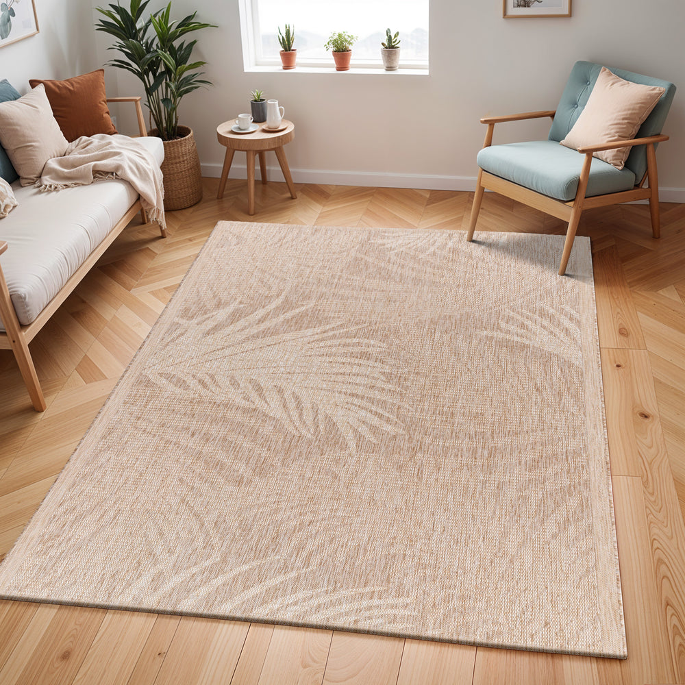 LINZ Tapis d'Extérieur/Intérieur Aspect Jute Beige/Ivoire 160x213
