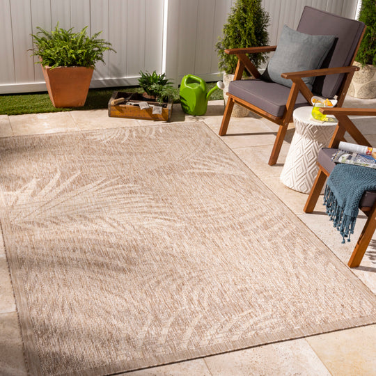 Tapis d'Extérieur/Intérieur Aspect Jute Beige/Ivoire 7 Linz