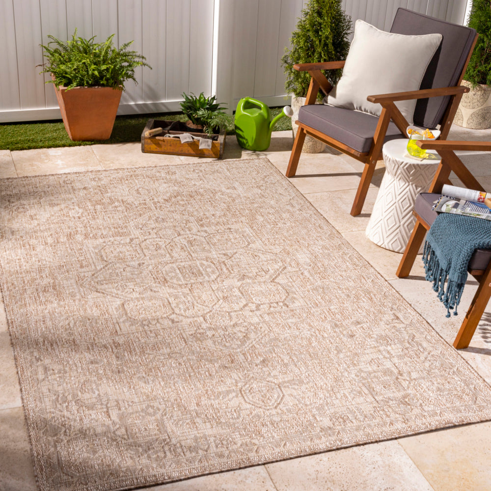 LEMARK Tapis d'Extérieur/Intérieur Aspect Jute Beige/Ivoire 160x213