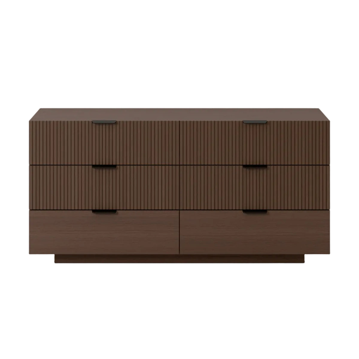 Commode WESTWING Sato 6 tiroirs en bois foncé — photo produit