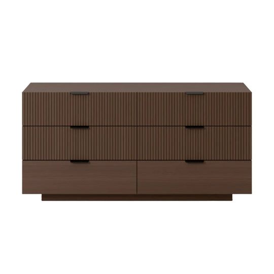 Commode WESTWING Sato 6 tiroirs en bois foncé — photo produit