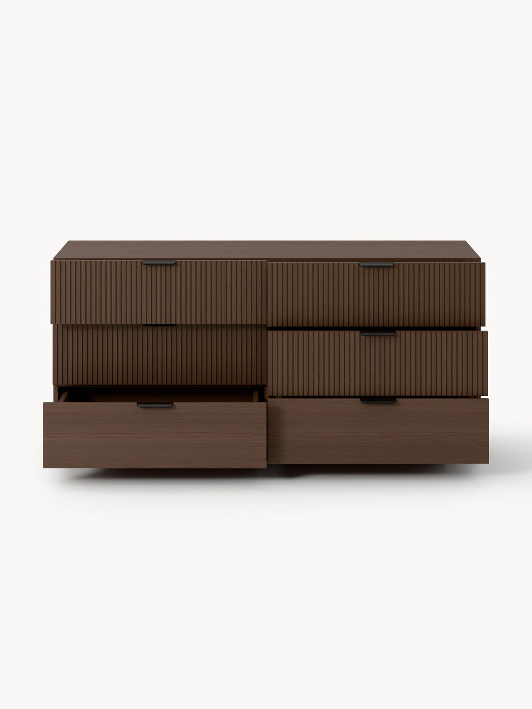 Commode WESTWING Sato 6 tiroirs en bois foncé — photo produit