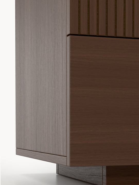 Commode WESTWING Sato 6 tiroirs en bois foncé — photo produit