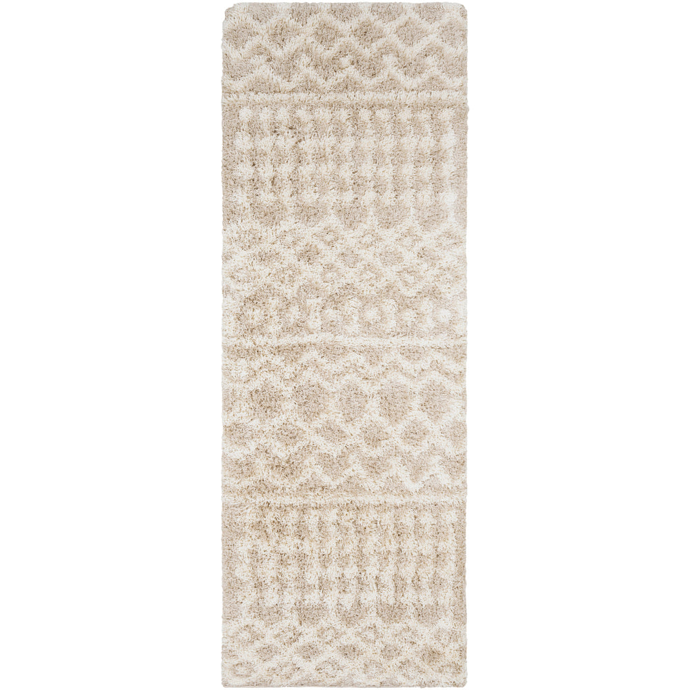 Tapis de Couloir Shaggy Bohème Ivoire/Beige Dubai