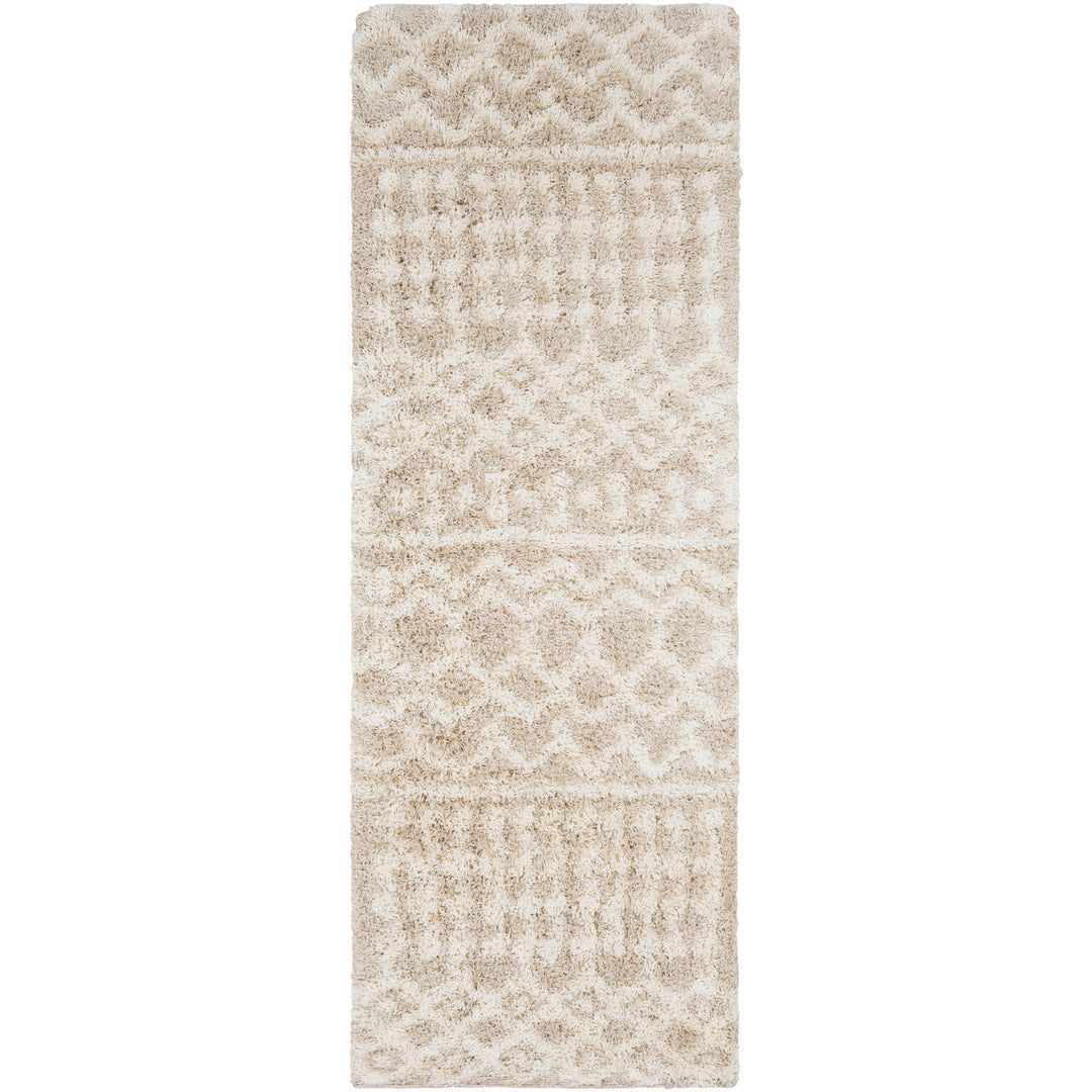 Tapis de Couloir Shaggy Bohème Ivoire/Beige Dubai
