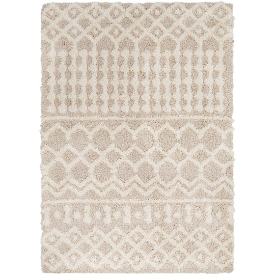 Tapis Shaggy Bohème Ivoire/Beige Dubai