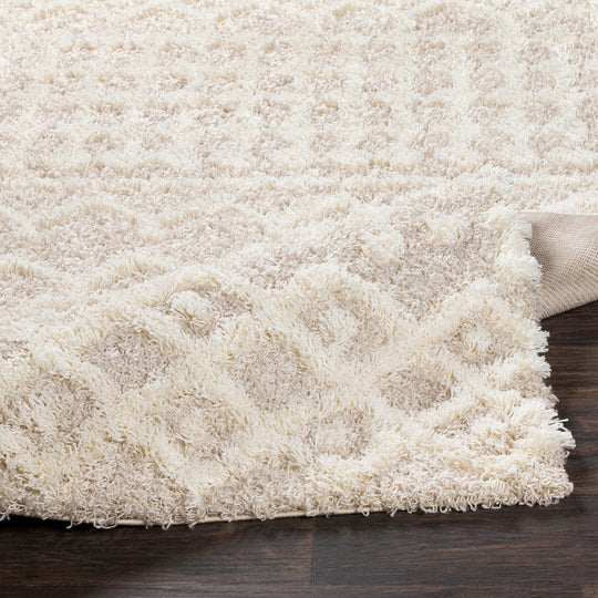 Tapis Shaggy Bohème Ivoire/Beige Dubai