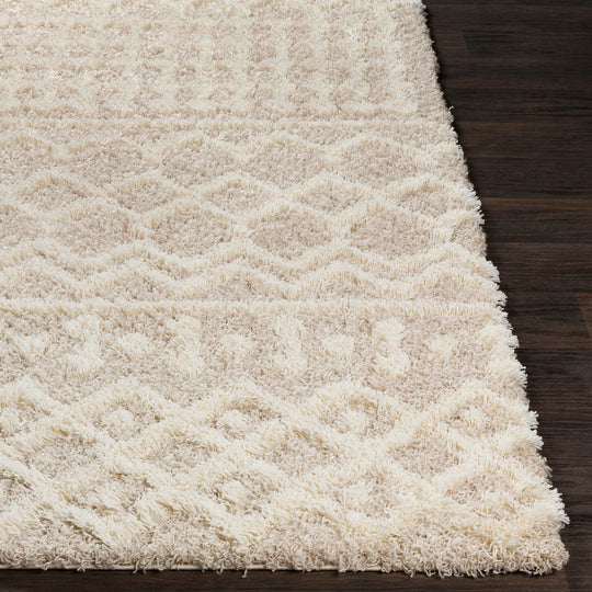 Tapis de Couloir Shaggy Bohème Ivoire/Beige Dubai