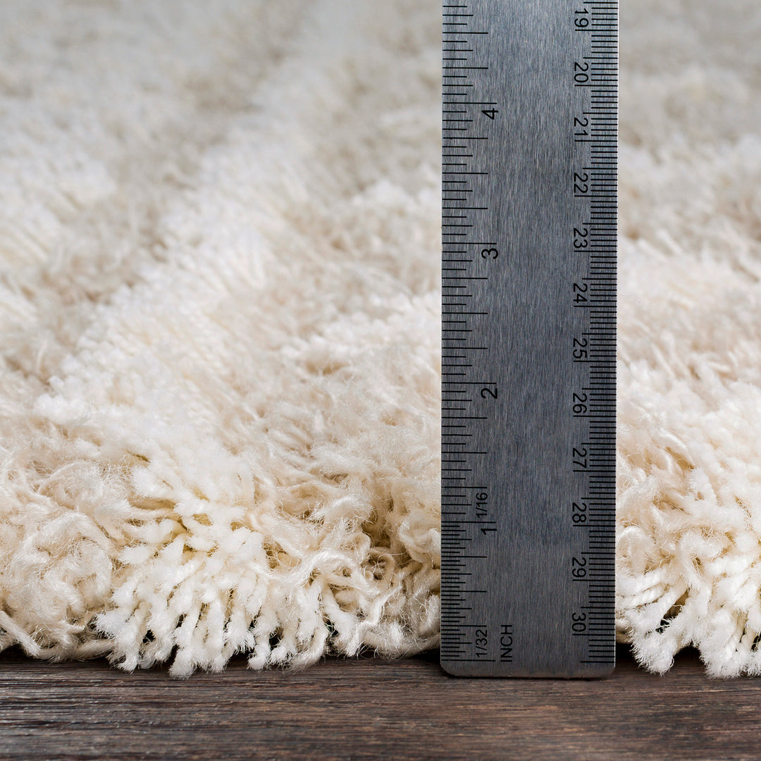 Tapis Shaggy Bohème Ivoire/Beige Dubai