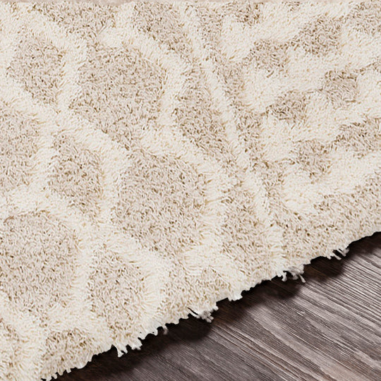 Tapis de Couloir Shaggy Bohème Ivoire/Beige Dubai