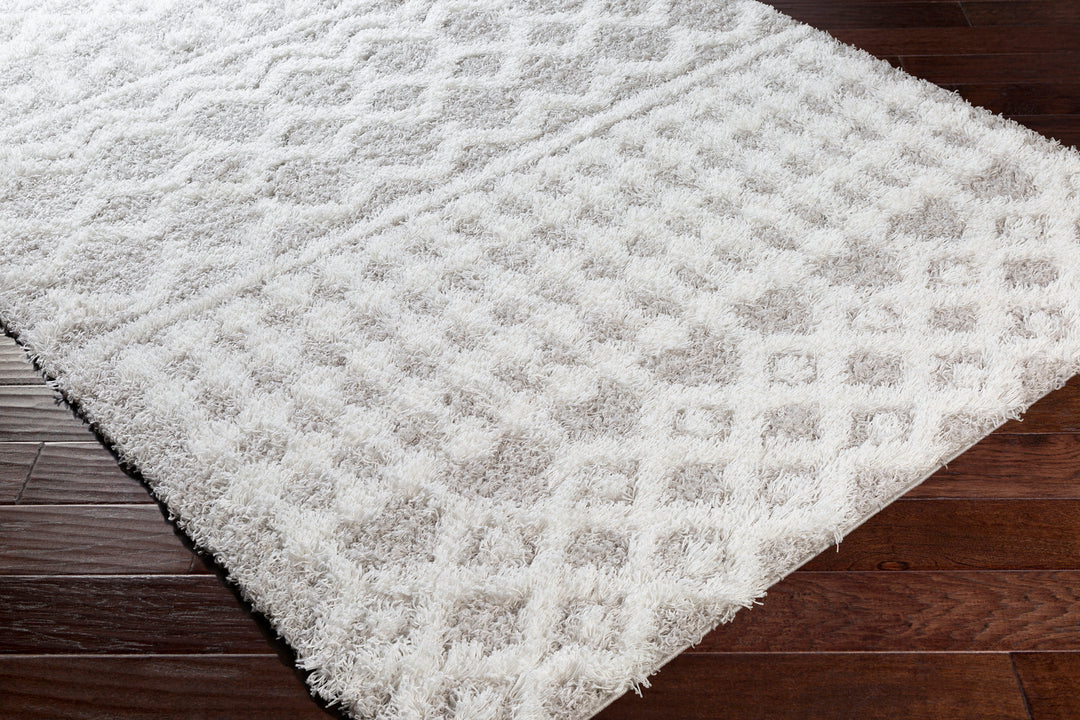 Tapis Shaggy Bohème Blanc/Gris Dubai