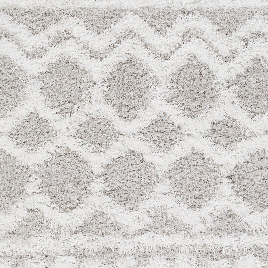 Tapis Shaggy Bohème Blanc/Gris Dubai