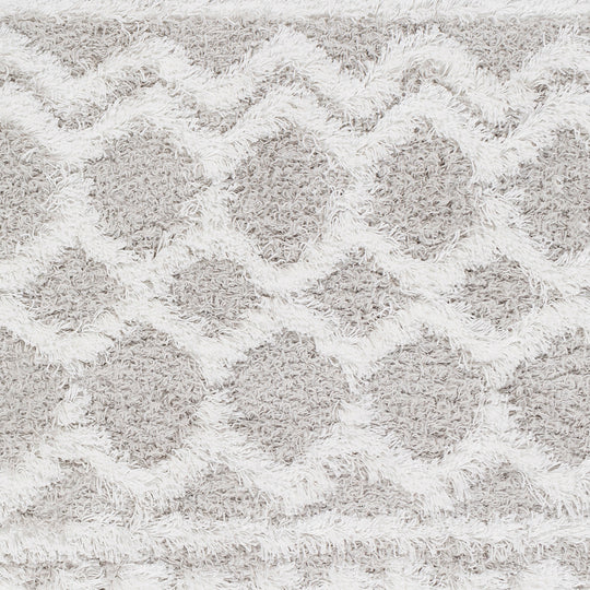 Tapis Shaggy Bohème Blanc/Gris Dubai
