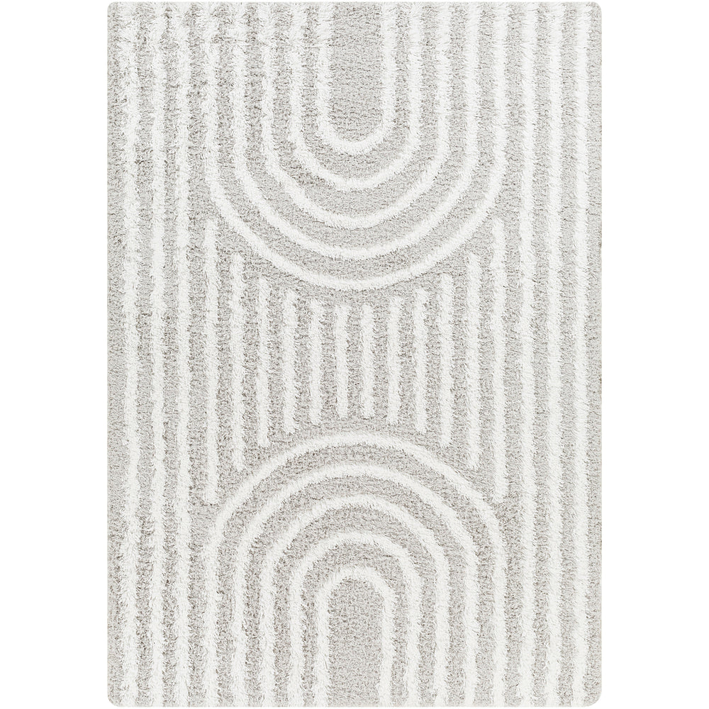 Tapis Shaggy Scandinave Blanc/Gris Sochi