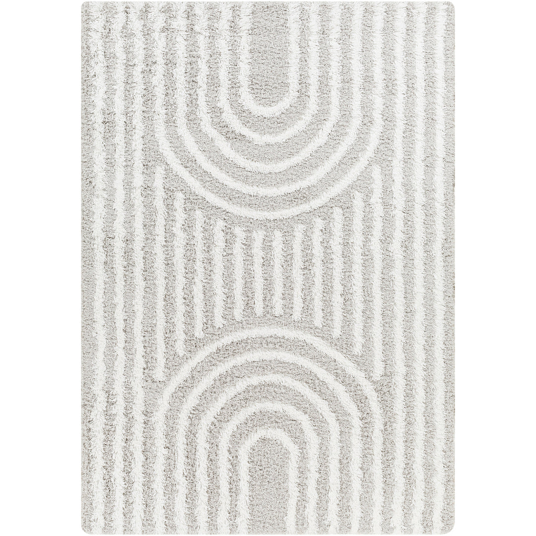 Tapis Shaggy Scandinave Blanc/Gris Sochi