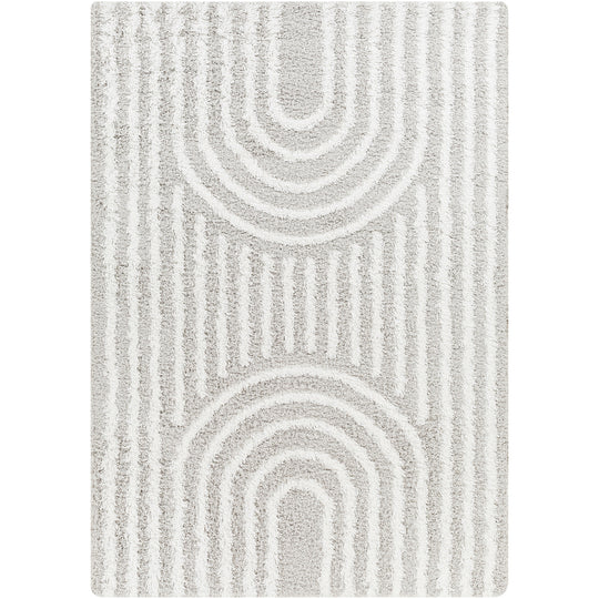 Tapis Shaggy Scandinave Blanc/Gris Sochi