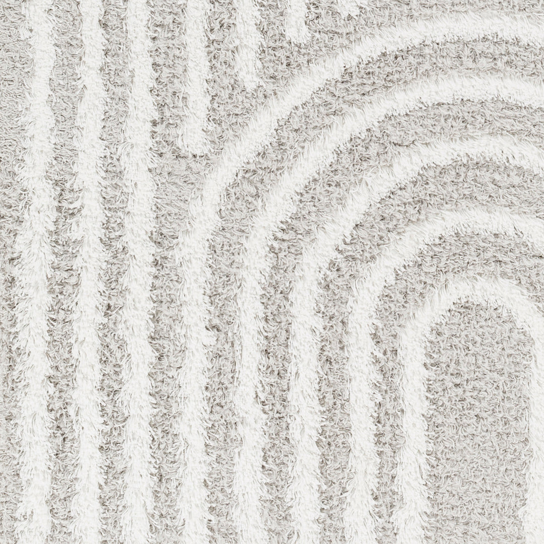 Tapis Shaggy Scandinave Blanc/Gris Sochi