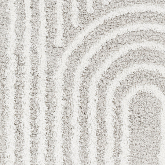 Tapis Shaggy Scandinave Blanc/Gris Sochi