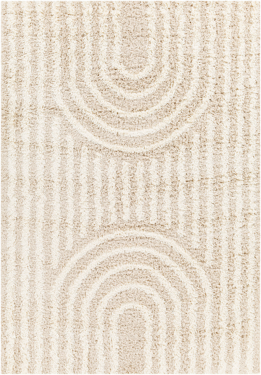 Tapis Shaggy Scandinave Blanc/Beige Sochi