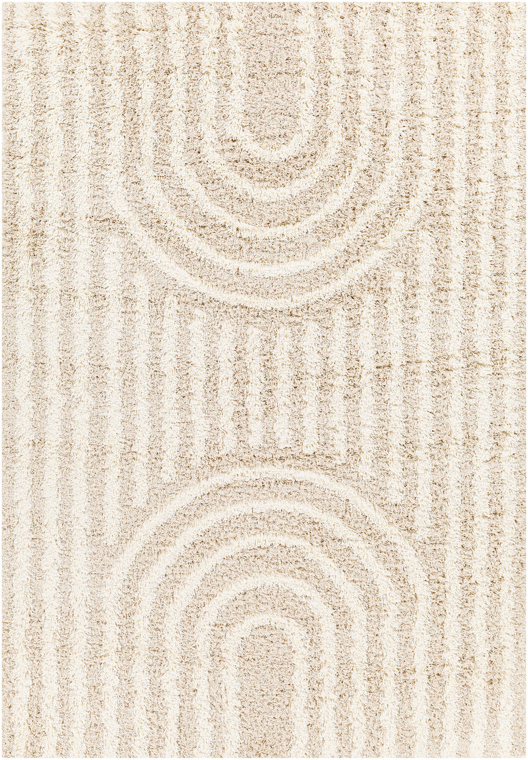 Tapis Shaggy Scandinave Blanc/Beige Sochi