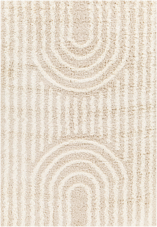 Tapis Shaggy Scandinave Blanc/Beige Sochi