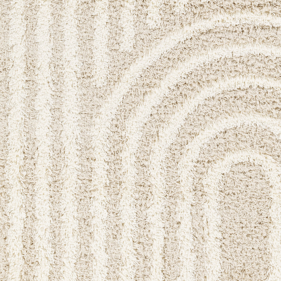 Tapis Shaggy Scandinave Blanc/Beige Sochi