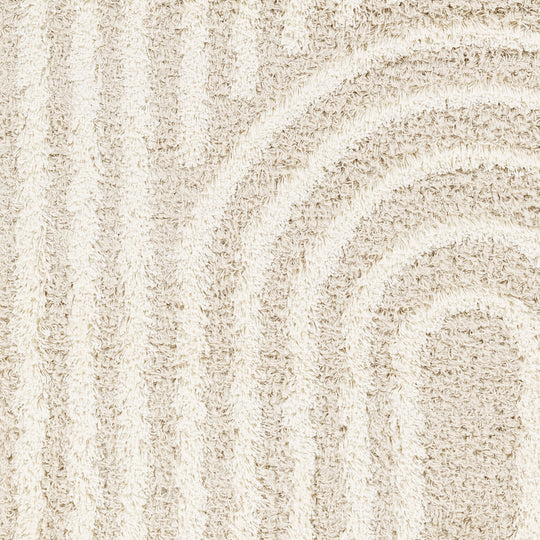 Tapis Shaggy Scandinave Blanc/Beige Sochi