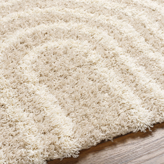 Tapis Shaggy Scandinave Blanc/Beige Sochi